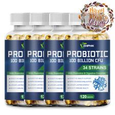 120 Digestive Enzymes Prebiotic  Probiotics Gas, Constipation  Bloating Relief