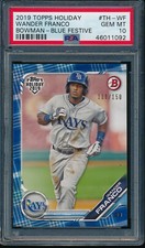 PSA 10 WANDER FRANCO 2019 Topps Bowman Holiday BLUE FESTIVE #/150 RC GEM MINT