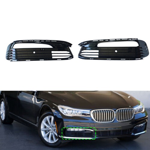 1Pair Front Bumper Grille Bezel Fog Light Lamp Cover For BMW 740i 750i ...