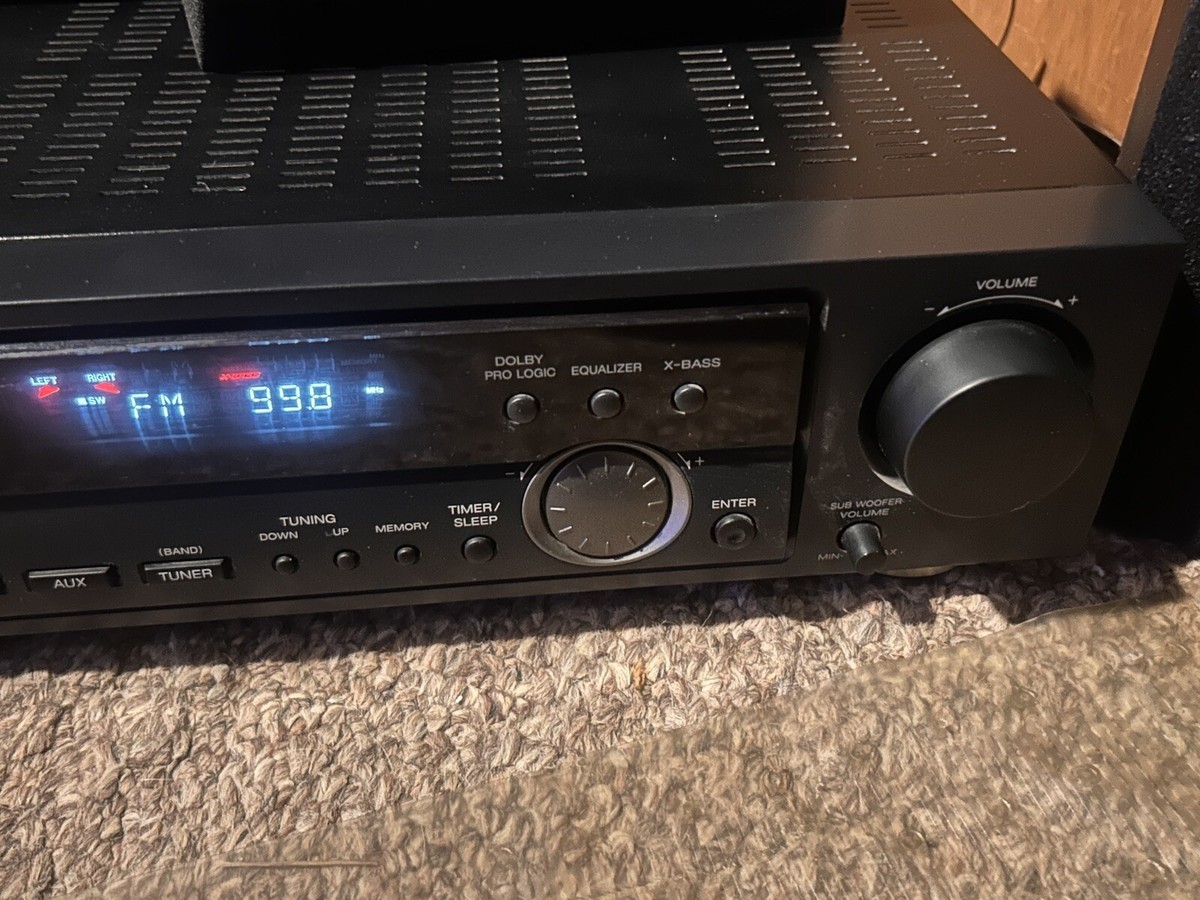 Vintage Sharp Home Theater Receiver w Subwoofer 6 Speakers Ant. HT