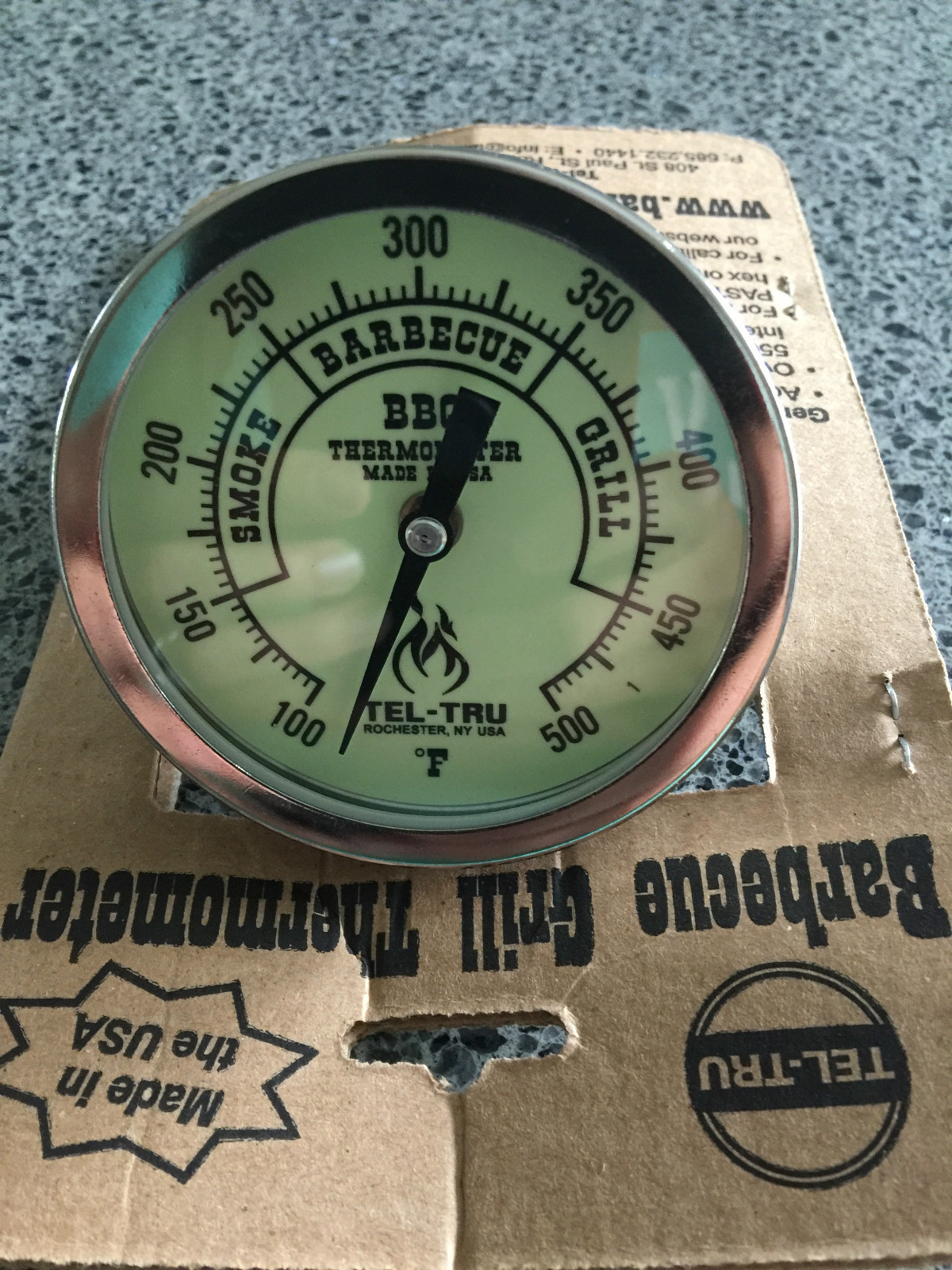 Termometro Forno 500 Gradi Termometro Da Barbecue Tel-Tru BQ300 - Quadrante 3 Pollici In Alluminio, Stelo 4 Pollici - Colore Bianco Termometro Barbecue - Foto 6