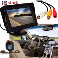 4.3'' Color Lcd Car Rear View Monitor Reverse Backup Camera Waterproof Night Us 4.3'' Color Lcd Car Rear View Monitor Reverse Backup Camera Waterproof Night Us