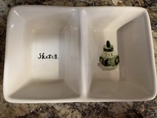 NEW Rae Dunn Sketch Ink Divided Dish Tray Farmhouse Office Decor Desk Trinket