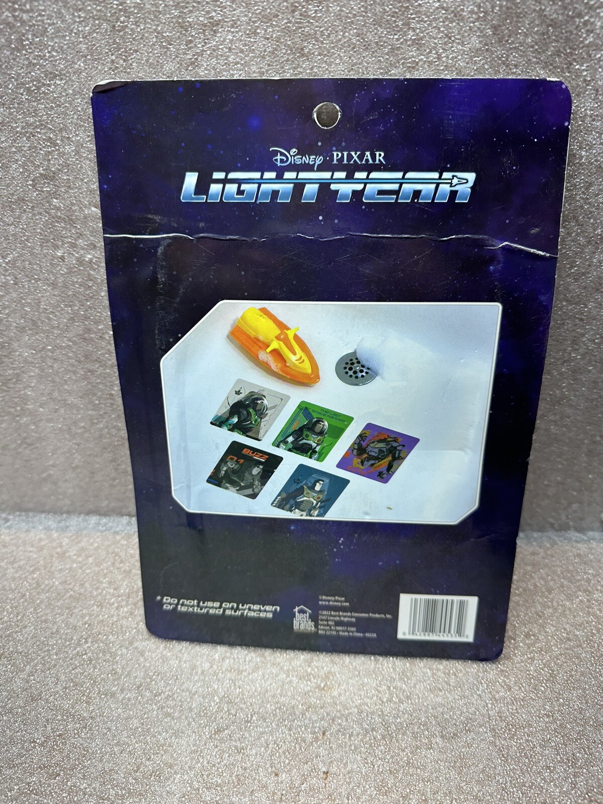 Disney Pixar Lightyear 5 Pack Suction Cup Squares Non-Slip Bath Tub Treads NEW