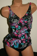 New NWT Anne Cole Black Floral Tankini Top ONLY Sz 36B/34C  66.00