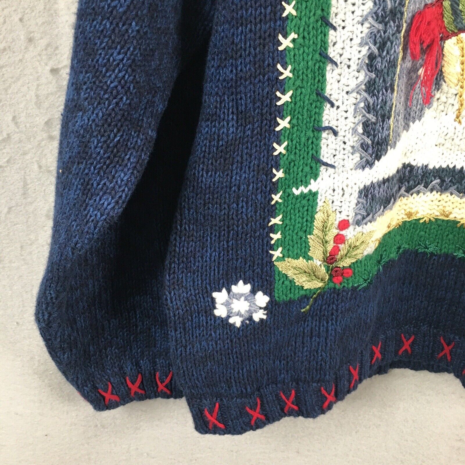 Tiara International Sweater Womens L Blue Snowman… - image 6
