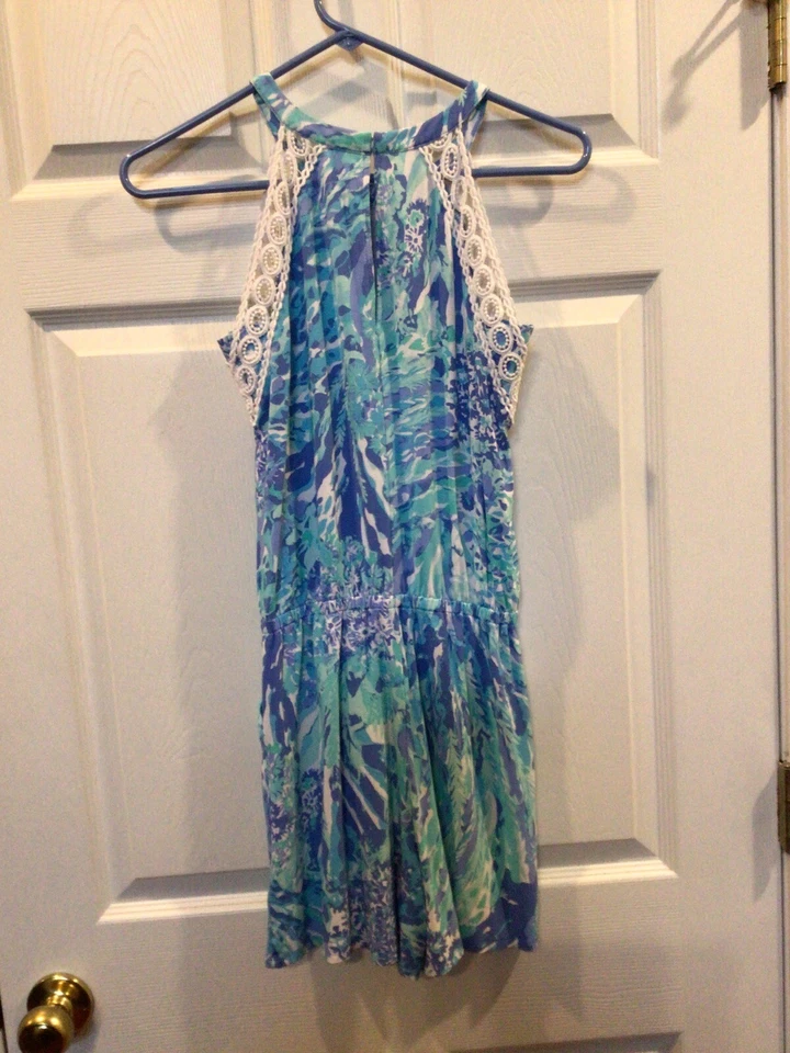 Mameluco Lilly Pulitzer Lala encaje azul refugio Hey Hey Soleil XXS Foto 3 de 4