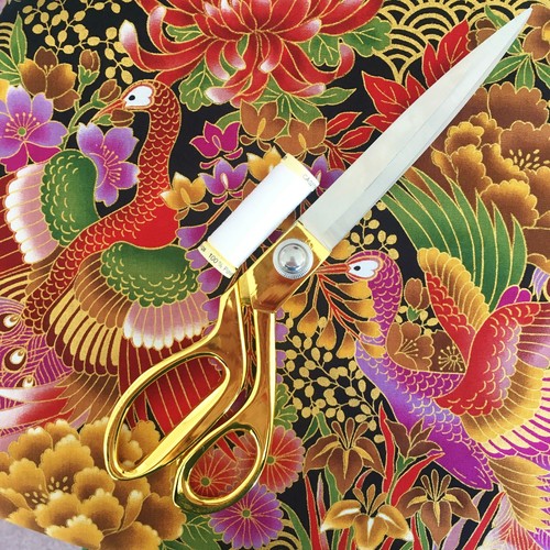 Japanese cotton fabric peacock metallic birds gold oriental 3 colour chinoiserie - Picture 15 of 44