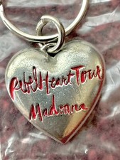 MADONNA REBEL HEART KEY CHAIN SEALED PROMO TOUR  THICK  HEART SILVER CELEBRATION