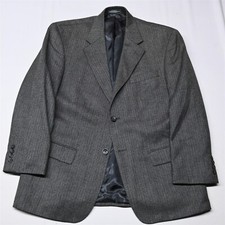 Oscar de la Renta 42S Gray Herringbone Soft Tweed Blazer Suit Jacket Sport Coat
