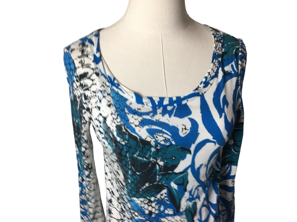 Camisa túnica azul negra blanca Emilio Pucci talla 6 hecha en Italia Foto 3 de 4