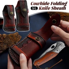 Cowhide Folding Knife Sheath for Belt Knife Cover Knife Storage Pouch Case.