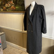 Jofeld Andover Wool Trench Coat USA Womens Large Gray Fashionable Long Warm Coat