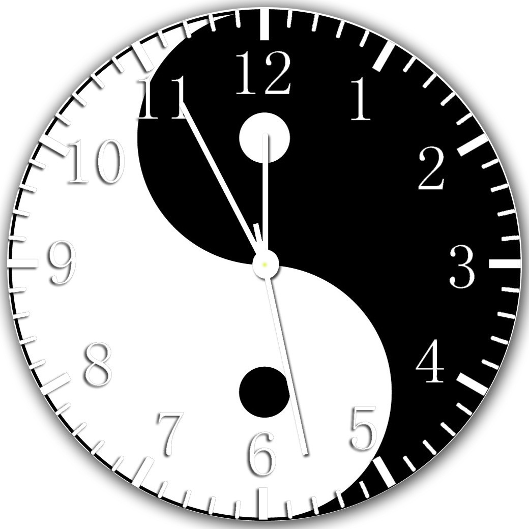 Yin Yang Frameless Borderless Wall Clock Nice For Gifts or Decor Z133