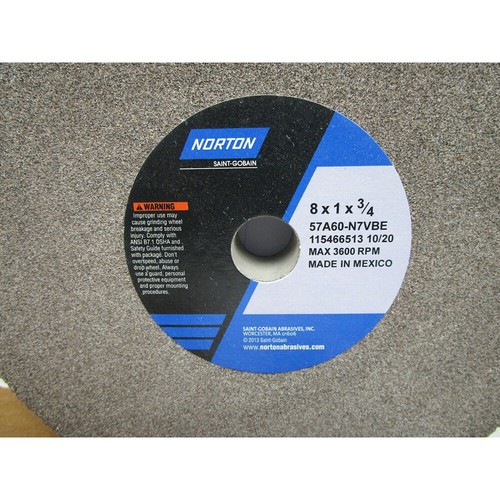 NORTON ALUNDUM TOOL ROOM GRIND WHEEL 8"X1"X3/4" 66253022107 57A60N7VBE