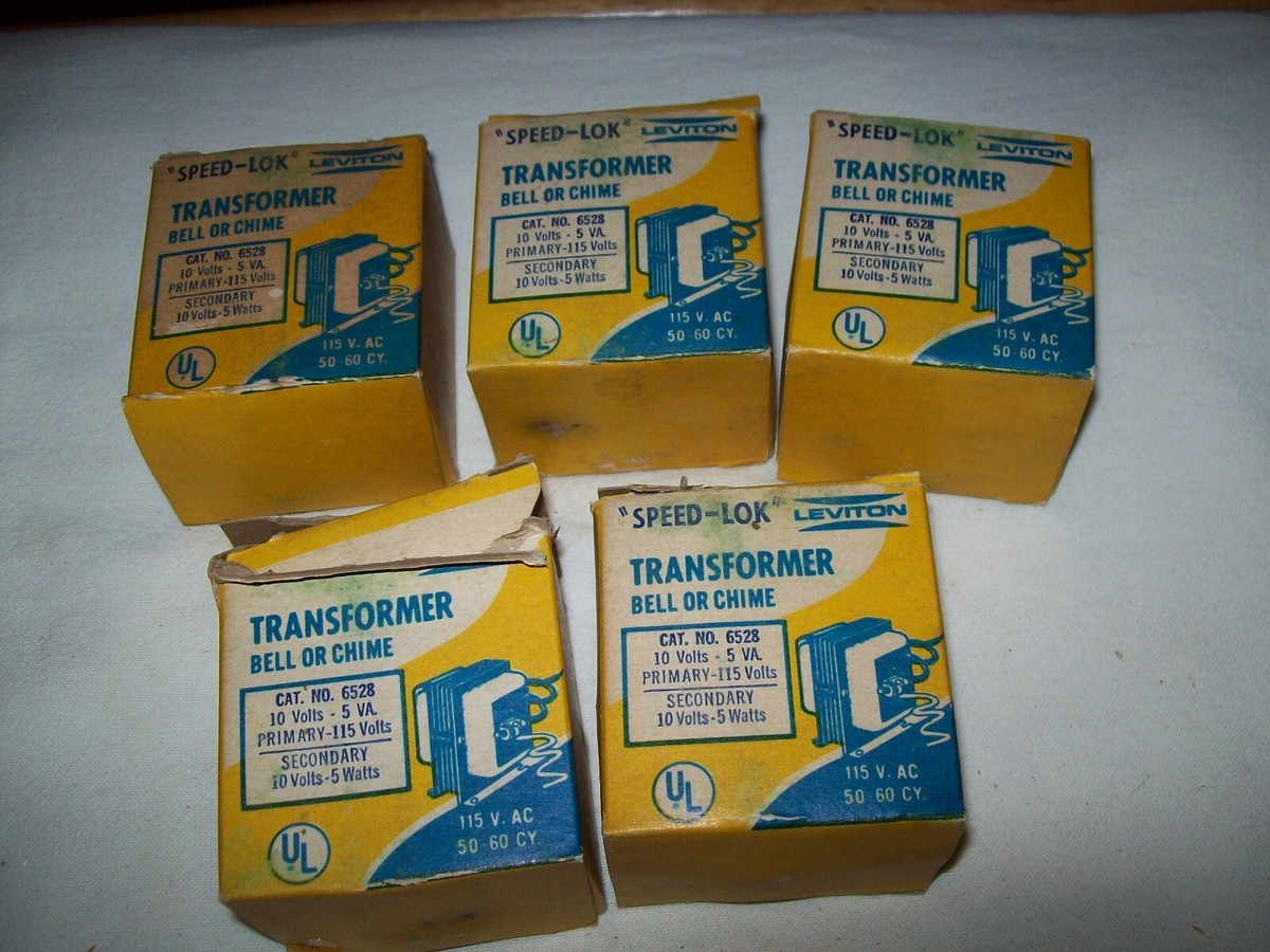 Lot of 5 Vintage Leviton / Snap-It Low Voltage Doorbell
