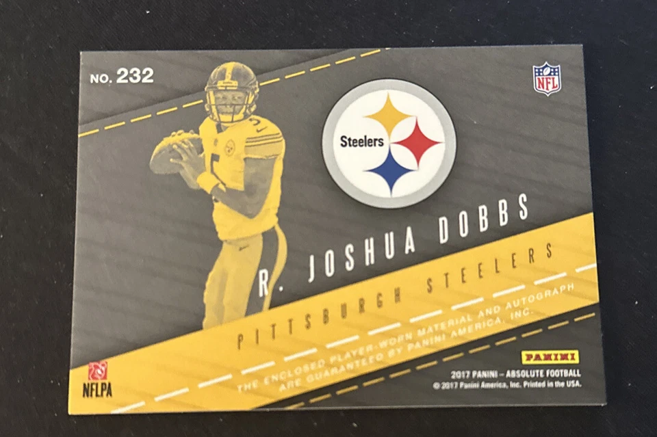 2017 Panini Absolute Premiere Material Autos /399 R Joshua Dobbs Rookie Auto RC - Image 2 of 2