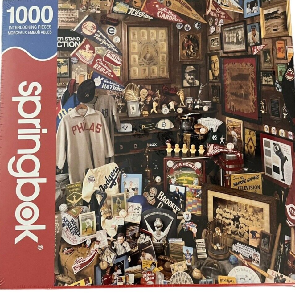 Puzzle Baseball Memorabilia Springbok 1000 Pieces  Dodgers Yankees Phillies NEW