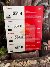 Canon 054H Genuine  4-Color High Yield Toner Cartridge Set (CMYK)