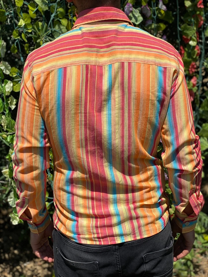Camisa de vestir informal vintage 1998 Missoni deportiva a rayas multicolor talla 48 2 M Foto 2 de 4