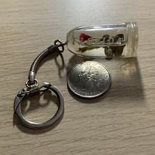 Florida Water Filled Sea Shells Flowers Travel Souvenir Keychain Key Ring 40168