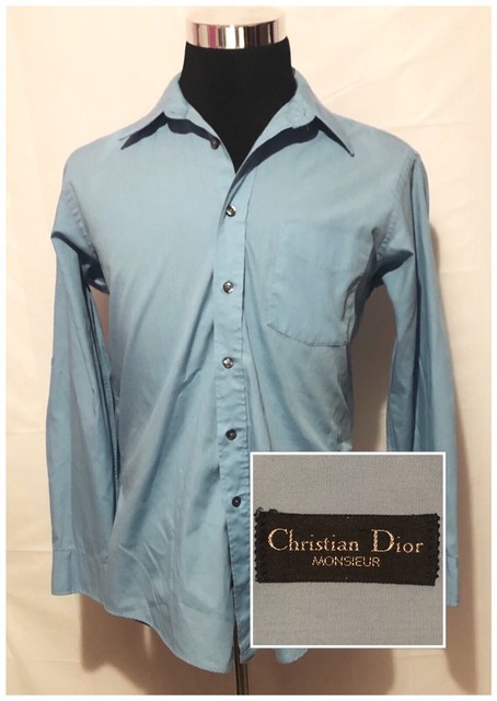 blue dior button up shirt