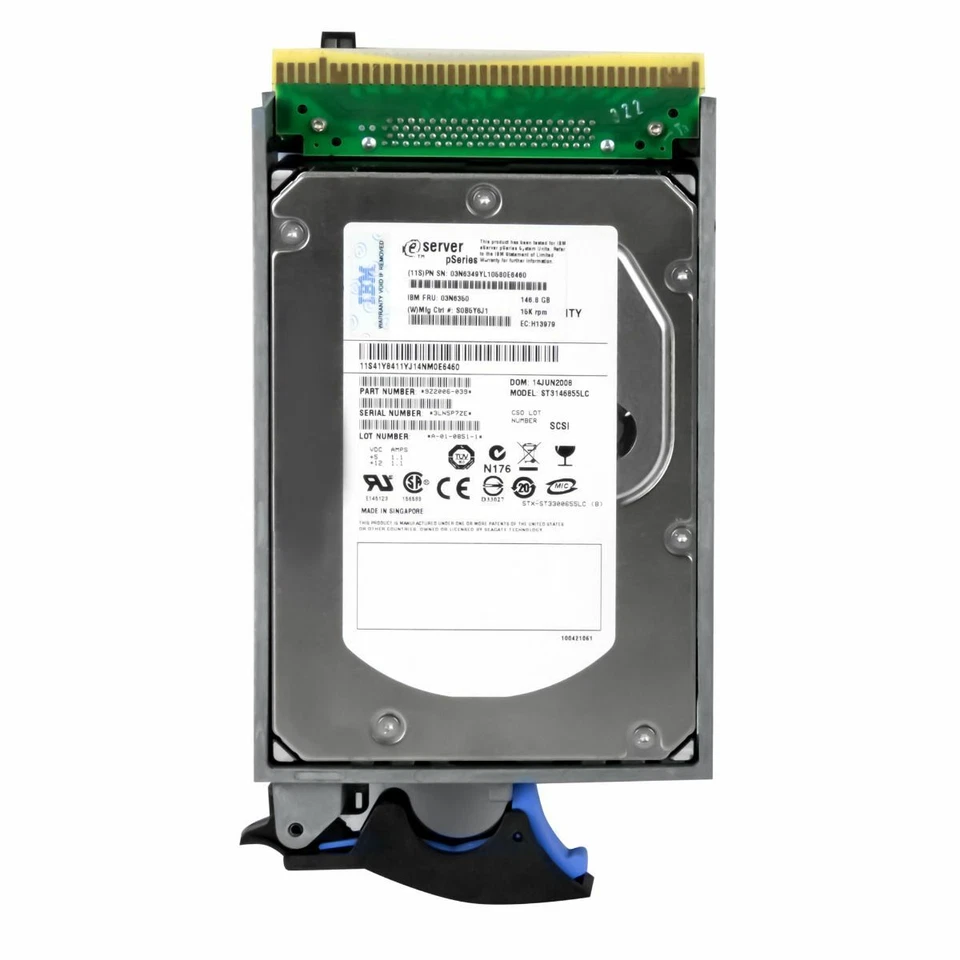 Hard Drive IBM 03N6350 146GB 15000U/Min 16MB SCSI U-320 ST3146855LC 3.5'' Inch - Image 2 of 3