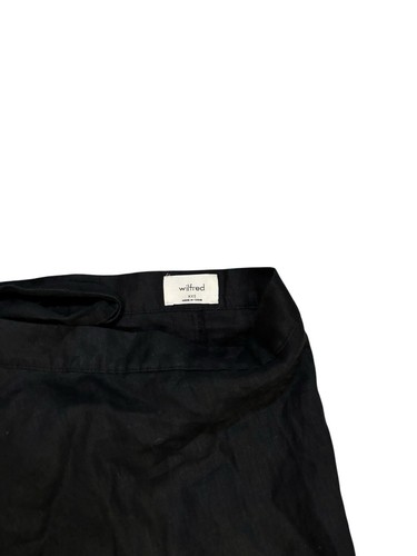 Wilfred Aritzia Linen Wrap Skirt Black Size XXS Asymmetric Lightweight Summer - Picture 7 of 10