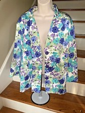 DRESS BARN Lined Purple Rose Floral Lined Jacket Blazer Plus Size 18 20 tb11j9