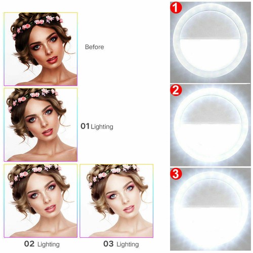 Portable Selfie LED Light Ring Fill Camera Flash For Mobile Phone Universal iPad - 第 11/12 張圖片