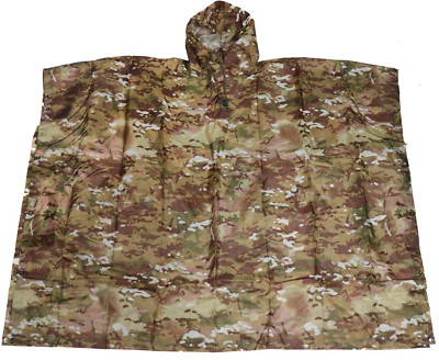 Hooded Poncho Multicam OCP Woodland Desert Rain Fly Coat Wet Weather | eBay