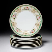 Noritake Japan Sabina Mint Green Floral Porcelain Dinner Plates 9.75" 8pc