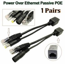 Power Over Ethernet Passive POE RJ45 Injector Splitter Adapter Cable Kit 1 Pair