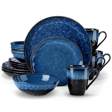 vancasso Dinner Set Ceramic Dinnerware Tableware Set Plates Bowls Cups Blue