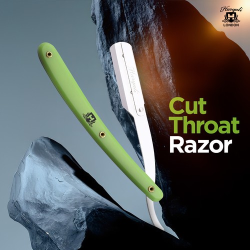 Durable Cut Throat Razor, Shavette, Plastic Handle, Barber Straight Razor, Green - Picture 7 of 9