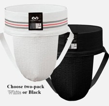 McDavid Adult Men's Athletic Jock Strap, Jock Supporter, Black or White, 2 Pack