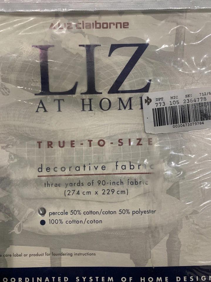 Liz Claiborne Liz At Home Decorative Fabric Blue Check  - Image 4 of 4