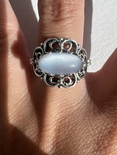 Blue Gem Ring 925 Sterling Silver Sz 5.75