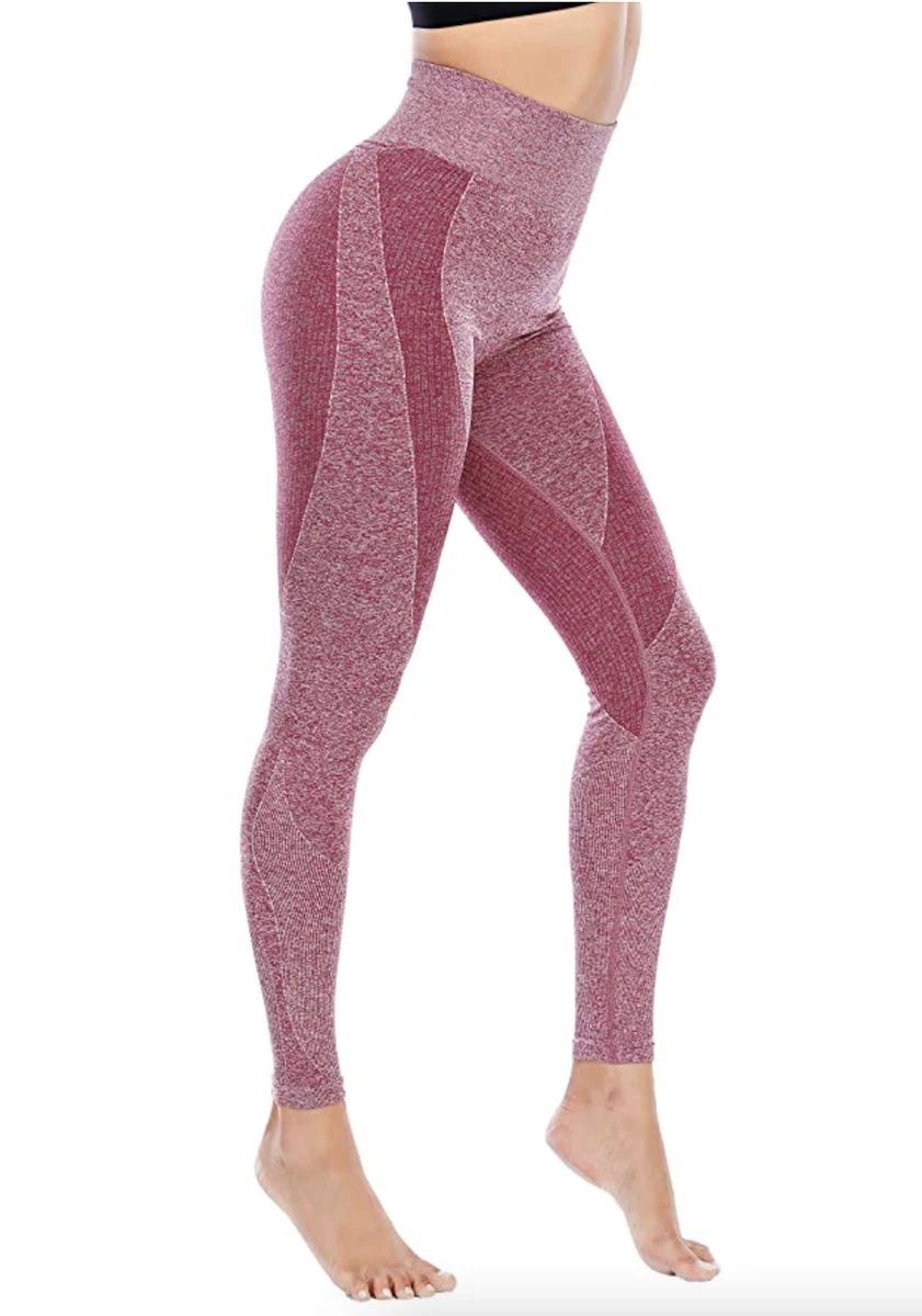 Running Girl Ombre Seamless Cute Gym Power Stretch High Waisted Yoga  Leggings, S