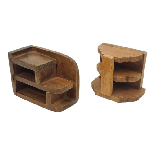 Miniature Dollhouse Shelves Side Tables Solid Wood Furniture Vintage 1950s Lot - Picture 11 of 15