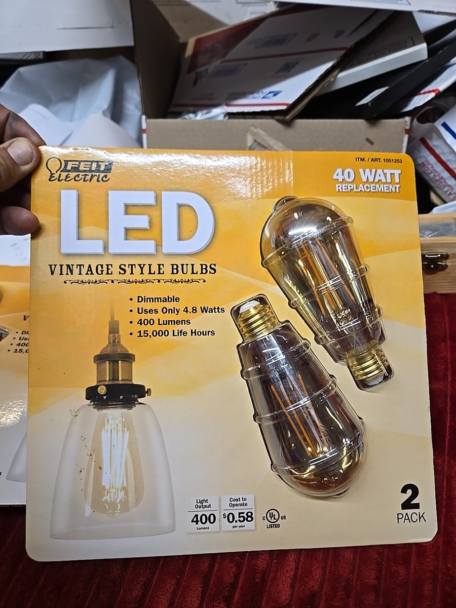 Feit Electric LED Vintage Style Bulbs Dimmable, Amber 2200K 400
