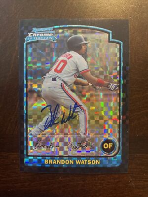 BRANDON WATSON 2002 BOWMAN CHROME AUTOGRAPHED SIGNED AUTO BASEBALL CARD 321 EXPO