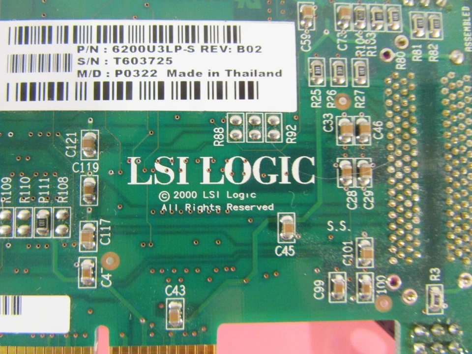 LSI LOGIC 6200U3LP-S 2-port U160 SCSI controller (6200U3LPS) Full Height Bracket - Image 3 of 4
