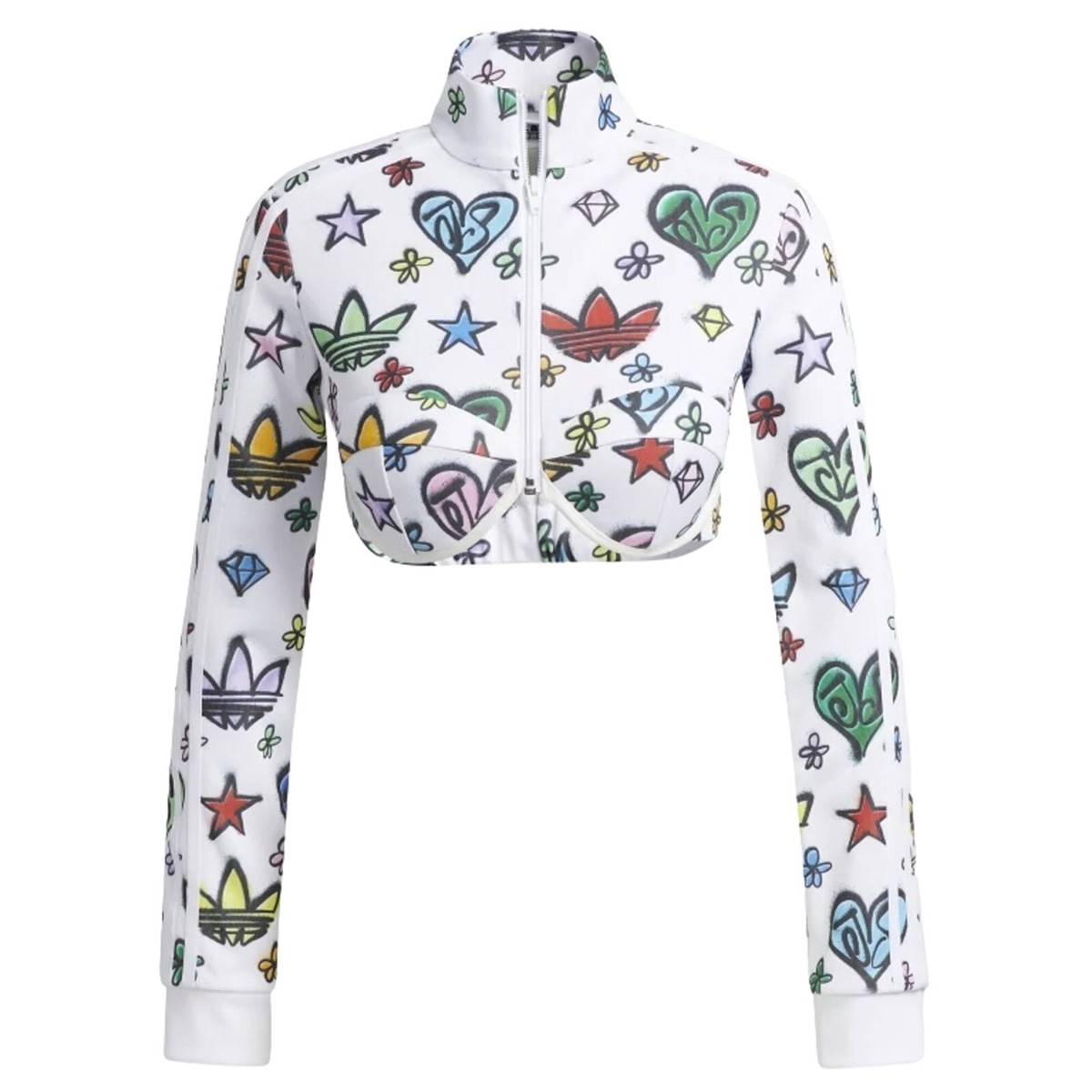 Adidas x Jeremy Scott HL6475 Monogram Crop Jacket Top ( XS ) | eBay