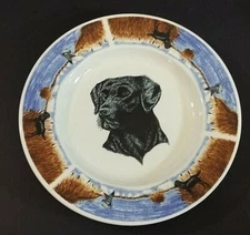 Tienshan Stoneware Black Lab theme salad plate 8 1/4"