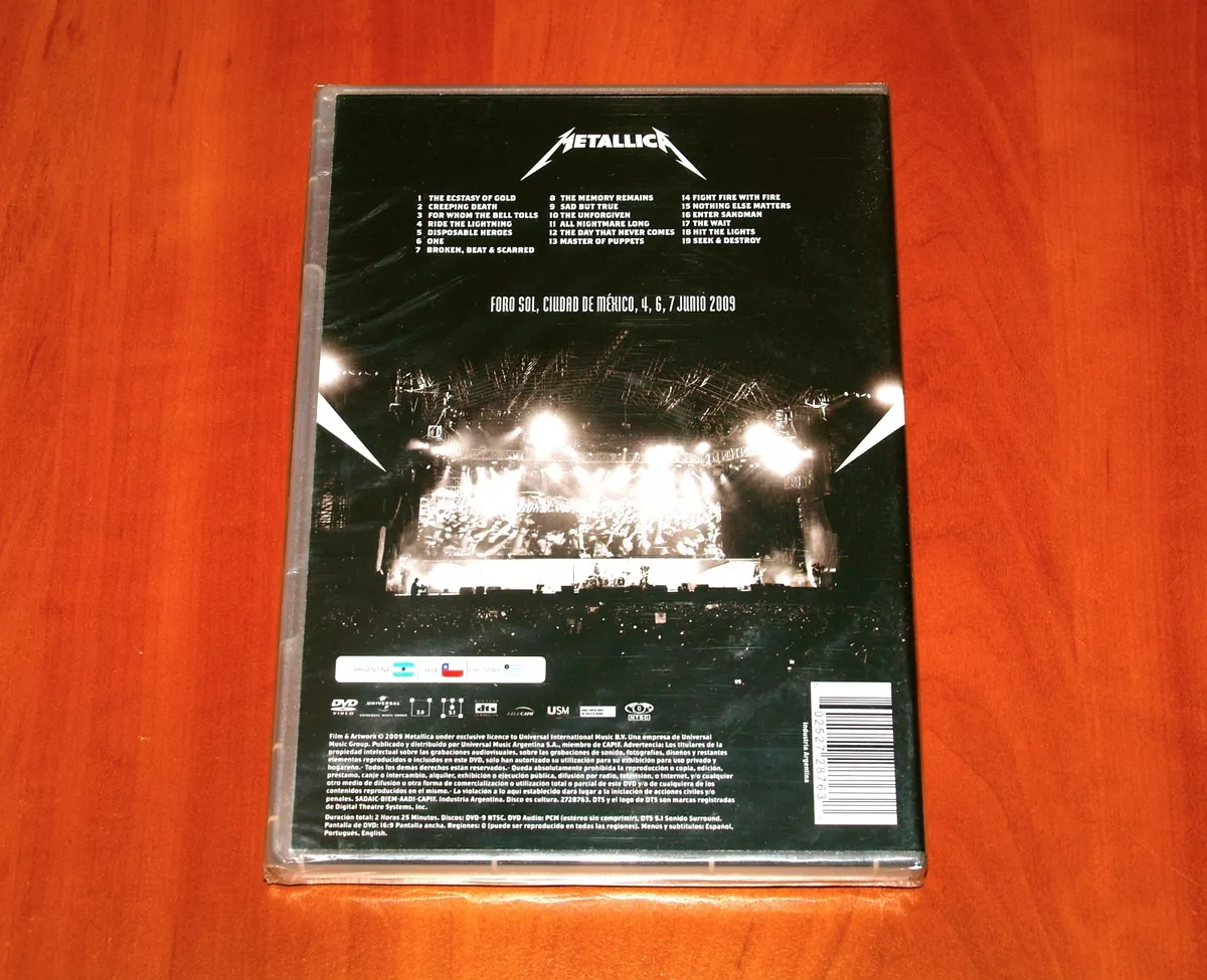 METALLICA ORGULLO PASION Y GLORIA LIVE IN MEXICO DVD ORIGINAL