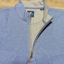JOHNNIE-O Mens L LARGE SULLY PULLOVER LAGUNA BLUE 1/4 ZIP GOLF SWEATSHIRT