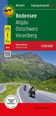 Lake Constance, Motorcycle map 1:200.000 by Freytag Berndt (Sheet map, folded)