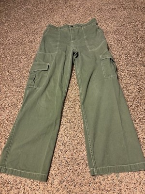 Vintage Y2K Full Tilt Olive Green Wide Leg Cargo Pants Size M