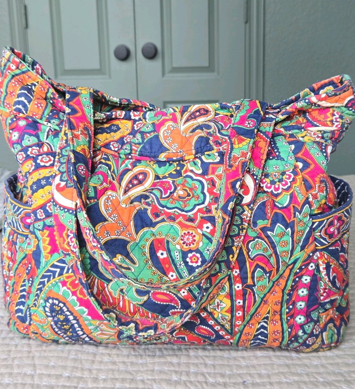 Vera Bradley Venetian Paisley  Quilted  Tote Bag, Pre-owned VG